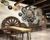 beibehang Custom photo 3d wallpaper for wall mural wall stickers Europe United States retro mechanical gear bar KTV backdrop