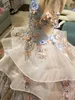 Princess Flowers Little Girls Pageant Dresses Extravagant Couture Ball Gown Beads Applique Teen Prom Gowns For Wedding Party Dress