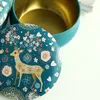 Tinplate candle jar candy gift box empty wedding retro small deer tin can drum shape metal cute round creative storage container