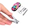 4 stks / set Slippers vormige Nail Art Manicure Nail Care Tools met Mini Finger Cutter Clipper File Scissor Tweezers # 398682