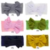 Fasce per capelli in nylon Bowknot Fasce per capelli con fiocco grande per ragazze BowKnot Orecchie di coniglio Corda per la testa Fasce per la testa con nodo turbante Avvolgere Accessori per capelli per bambini M245