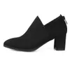 2019 Large Size 48 Elegant Office Lady Booties Women Shoes Square Heeled Concise Casual Spring Shoes Woman High Heels