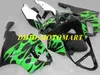 Мотоцикл комплект Обтекателя для Kawasaki Ninja ZX7R 97 99 00 03 ZX 7R 1997 2003 ABS Зеленый пламя черных Обтекателей установить KA08