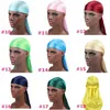 패션 남자 새틴 Durags Bandanna Turban 가발 해적 모자 남자 Silky Durag 모자 머리띠 DLH385