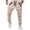 Hirigin Uomo Casual Allenamento in palestra Slim Fit Urban Straight Leg Running Jogger Cargo Pants Pantaloni Solid Pencil Tuta