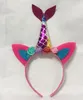 Led Glowing Mermaid Unicorn Headbands for Girls Women Party Costume Fancy Dress Glitter Hairbands Theme Birthday Favors gifts