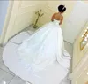 Plain Satin 2019 Simple Ball Gown Wedding Dresses Saudi Arabic Sweetheart Floor Length Princess Vestidos Backless Wedding Party Gowns
