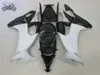 Gratis Custom Fairing Kits för Kawasaki Ninja 2008 2009 ZX-10R Full Set White Black Fairings Kit 08 09 ZX 10R ZX10R