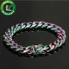 Luxo Designer Pulseira Mens Hip Hop Jóias Miami Cuban Link Chainn Braceletes Rapper Hiphop Aço Inoxidável Bangle Homens Moda Acessórios