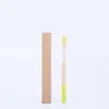 Bamboo Toothbrush Disposable Adult Round Handle Bamboo Toothbrush Soft-bristle Bamboo Fibre Toothbrush Hotel Hostel Accessory Tools