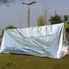 Emergency Shelter Pet Film Tent 240 * 150cm Vattentät Sliver Mylar Thermal Survival Shelter Lätt att bära Camping Tält Skugga GGA3387-4