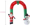 Uppblåsbar utomhusjulekoration Santa Snowman Arch Merry Xmas Props for Home Shopping Mall Bar Juledekorationer3571180