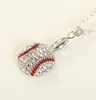 Modedesigner Baseball Anhänger Halsketten Strass Edelstahl Kette Halsketten Einfacher Sport Stil Schmuck Geschenke für Männer Frauen