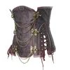 Frauen Steampunk Jacquard Korsetts Luxus Dessous Sexy Clubwear Unterbrust Abnehmen Korsett Shapers mit Swing Ketten und Seite Spitze-u2141