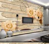 Aangepaste Foto Behang Muurschilderingen 3D StereoscopicBeautiful Romantisch Rose Sieraden Woonkamer Woonkamer TV Achtergrond Muurdocumenten Home Decor