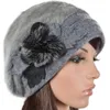Fashion-Womens Angora French Beret Fur Beanie Floral Berets Lined Skullp Winter Hat Forbusite