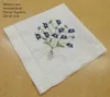 Set of 12 Fashion Wedding Napkins white Hemstitched Cotton Table Napkin with Color Embroidered Floral Dinner Napkins 18x18-inch