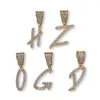 Iced Out Custom Cursive Writing Initial Letters Anhänger Halskette mit kostenloser 24-Zoll-Seilkette Zirkonia für Männer HipHop-Schmuck