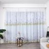 Cortina de trompete multicolor folhas cortinas janela tulle voile drape valance 1 painel tecido para sala de estar decoração blackout # 45