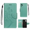 Étuis portefeuille en cuir de fleurs pour iPhone 13 12 11 Pro Max Samsung Galaxy Note 10 S21 A03S Mentions légales Petit papillon ID de téléphone de luxe Ca3869087