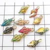 Bulk 200pcs / lote, 9x20mm, esmalte Conch encantos pingente, descobertas de jóias, bracelete de artesanato DIY charme, tom de ouro