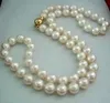 Natural 8-9 MM blanco perla de Akoya collar de 17 "14 K broche