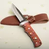 New LaNew Pure Hand Made Survival Straight Knife Thousand-yer Steel Drop Point Blade Wood Handle With Leather Sheath