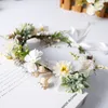 大きな女の子のステレオシミュレーションの花の花輪ブライダルの結婚式の子供たちの花輪rattan織物写真のページェントのヘアアクセサリーS170