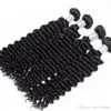 human hair products 3pcs lot deep curly wave hair weaves bundles with natural color free dhl