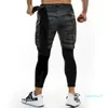 Grossist-löpande sweatpants mens shorts och leggings 2 i 1 sportkläder gym fitness sport byxor legging crossfit jogger träning kläder