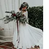 2019 Abiti da sposa boho a buon mercato a buon mercato maniche lunghe in linea in filo bianco più taglia da sposa bridal Bridal due pezzi country weddi2180621