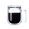 Tasse de bureau de style simple tasse à café de haute qualité à double couche avec couvercle verres transparents en verre résistant à la chaleur tasses à boire en verre de bière