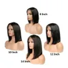 13x4 Wig Wig Wig Indian Droite en dentelle courte à cheveux humains avant perruques pour les femmes noires Pré-cueilleuses avec des cheveux bébé remy hai9264620