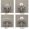 إعدادات خاتم اللؤلؤ الكاملة Zircon Solid 925 Silver Ring Settings 16 Ringly Ring for Women Ritting Rings قابل للتعديل DIY J5220292