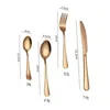 7 Colors 4PCS Gold Flatware Set Luxury Rose Gold Cutlery Set Stainless Steel Dinner Spoon Knife Fork Tableware for Home Kitchen Restaurant