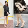 뜨거운 판매 - 간결한 발목 투명 하이힐 샌들 여성 신발 2017