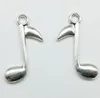 100pcs/Lot Music Note Alloy Charms Pendant Retro Jewelry DIY Keychain Ancient Silver Pendant For Bracelet Earrings Necklace 24*15mm