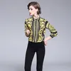 Mode-Luxe Designer Tops Haute Qualité Femmes Mode Rétro Vintage Blouse Dames Bureau Chemises Femmes Tops Et Blouses