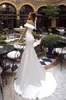 Off The Shoulder Satin Mermaid Wedding Dresses 2020 Simple Ruched Sweep Train Wedding Bridal Gowns robes de mariée BC2811