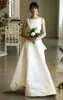 2022 Robe de mariée en satin de soie simple froncée dos nu a-ligne princesse grande taille blanc ivoire robes de mariée robes de novia sur mesure