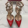 Sıcak Satış-Tasarımcı kadınlar yüksek topuklu kız seksi sivri ayakkabılar ayakkabılar düğün ayakkabıları üç sapanlar sandalet Dance