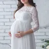 Беременное женское кружевное платье для беременных Maxi Photo Photo Одежда на запястье Рукав кружева цветочные ютные платье длиной до пола