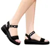 Women's summer Black Sandals Roman women's Open Toe Shoes Rhinestones Flat Shoes Bohemian Comfortable Fish Mouth Beach Sandals