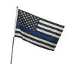 3 Types 90*150cm BlueLine USA Police Flags 3x5 Foot Thin Blue Line USA Flag Black, White And Blue American Flag With Brass Grommets SN2280