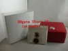 Luxury New Square Red för Omega Box Watch Booklet Card Taggar och papper på engelska Watches Box Original Inner Outter Men armbandsur 2618254