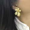 Élégant Femmes Boucles D'oreilles De Haute Qualité Jaune Or Plaqué Fleur Boucle D'oreille pour Filles Femmes pour Mariage Partie Beau