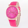 Hot Sales Unisex Geneva Läder Pu Quartz Klockor Män Kvinnor Mode Casual Roma Män Vakt Casual Dress Rose Gold Wrist Watches YD002