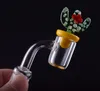 Quartz Banger Nail Avec Cactus Carb Cap 20mm OD Femelle Mâle 10mm 14mm 18mm 45/90 Degrés Domeless Quartz Nail Pour Bongs En Verre