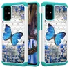 Strass glitter silicone plástico 2 em 1 para s11 caso armadura capa à prova de choque áspero kickstand caso de telefone para s9 s9 plus nota 10 novo