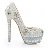 16 cm weiße Hochzeitsschuhe, sexy Stiletto-High-Heels, handgefertigte Kristall-Echtleder-Rhinstone-Perlen-Bankettpumpen EU417081798